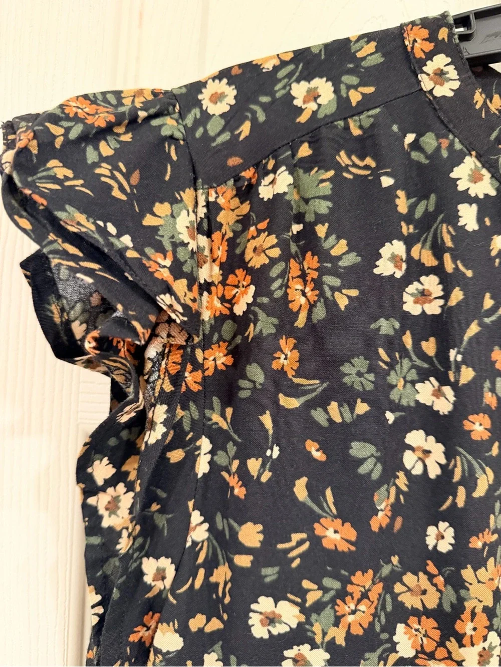 Time and Tru Black Floral Button-Front Dress - Picture 6 of 6